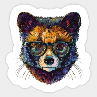 Smarty Marten: The Glasses-Wearing Critter Sticker